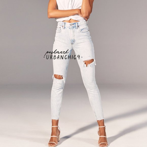 SOLD ABERCROMBIE High Rise Mom Jean Acid 28L - Picture 3 of 16